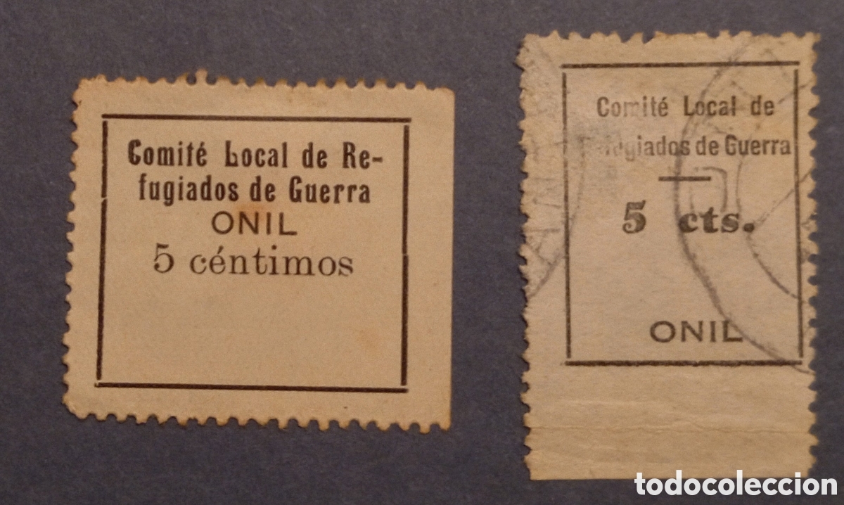 Stamps: ESPA&Ntilde;A - GUERRA CIVIL - ONIL (ALICANTE) - REFUGIADOS