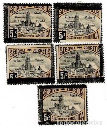 Selos: S-2 Guerra Civil SEGOVIA Fesofi n&ordm; 45 (GENERAL MOLA) Variedades de las SOBRECARGAS Ver