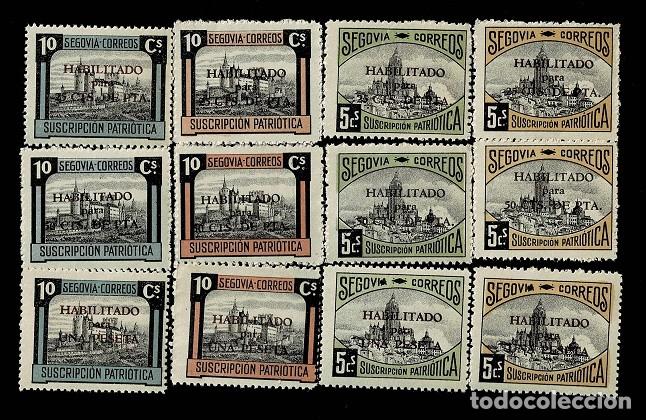 Sellos: S-25 Guerra Civil SEGOVIA Fesofi n&ordm; 29-40 Serie completa, sin la prueba en negro sin fijasellos