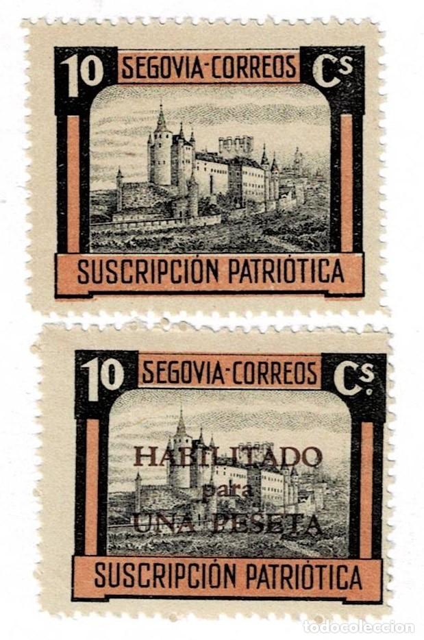 Sellos: S-25 Guerra Civil SEGOVIA Fesofi n&ordm; 27a Variedad SIN PUNTO BAJO (S) de Cs sin fijasellos