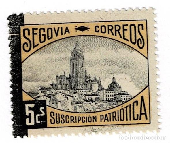 Sellos: S-14 Guerra Civil SEGOVIA Fesofi n&ordm; 24 Variedad FRANJA DE LUTO VERTICAL EN LA IZQUIERDA Sin fijasel