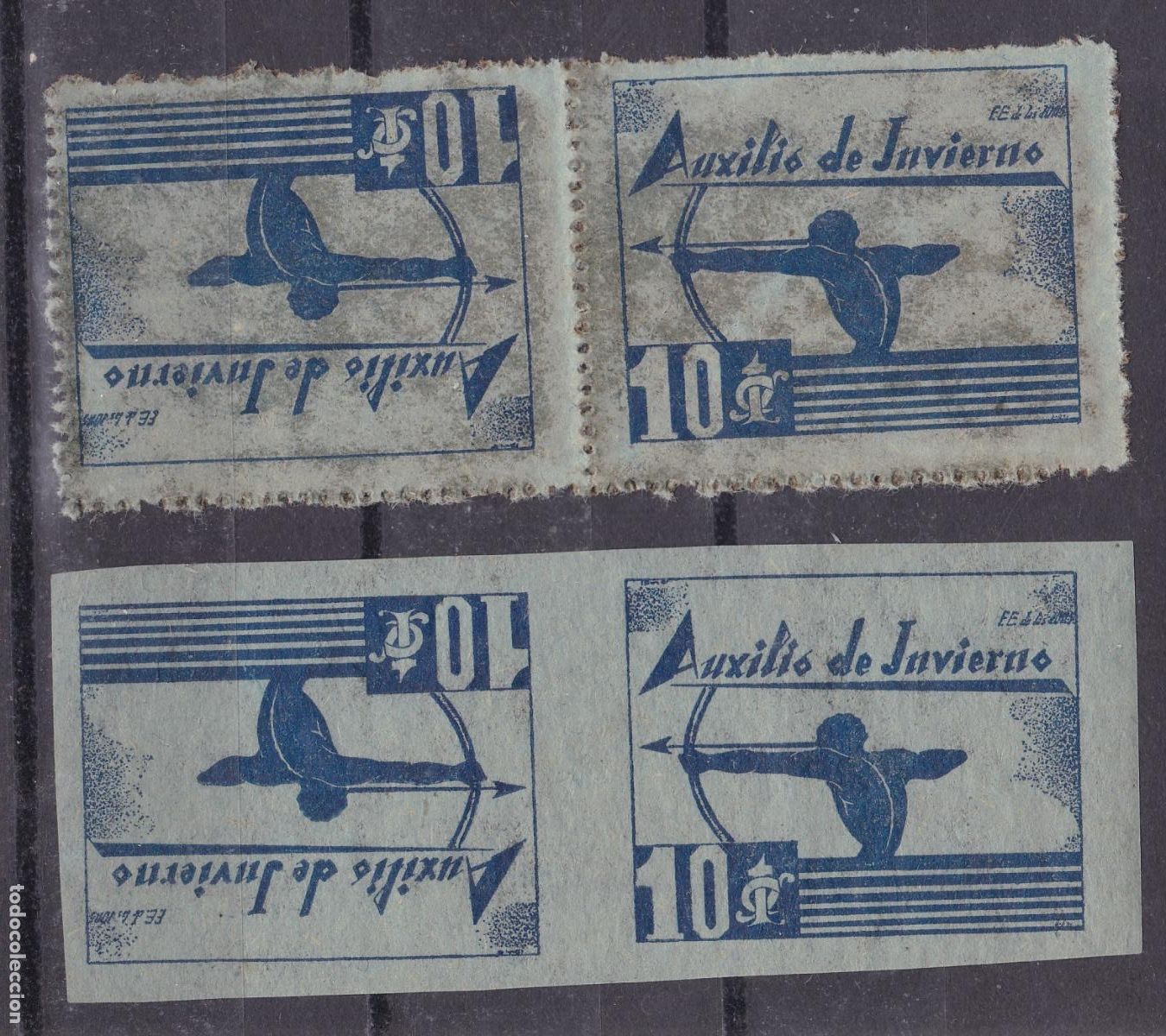 Stamps: AA24-Guerra Civil. Auxilio de Invierno PAREJAS CAPICUAS. Dentado y Sin Dentar** Sin Fijasellos