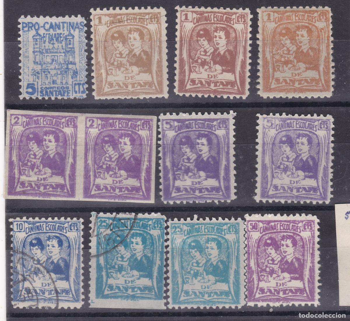 Stamps: AA24-Guerra Civil. Cantinas Escolares SANTAFE x 12 Vi&ntilde;etas