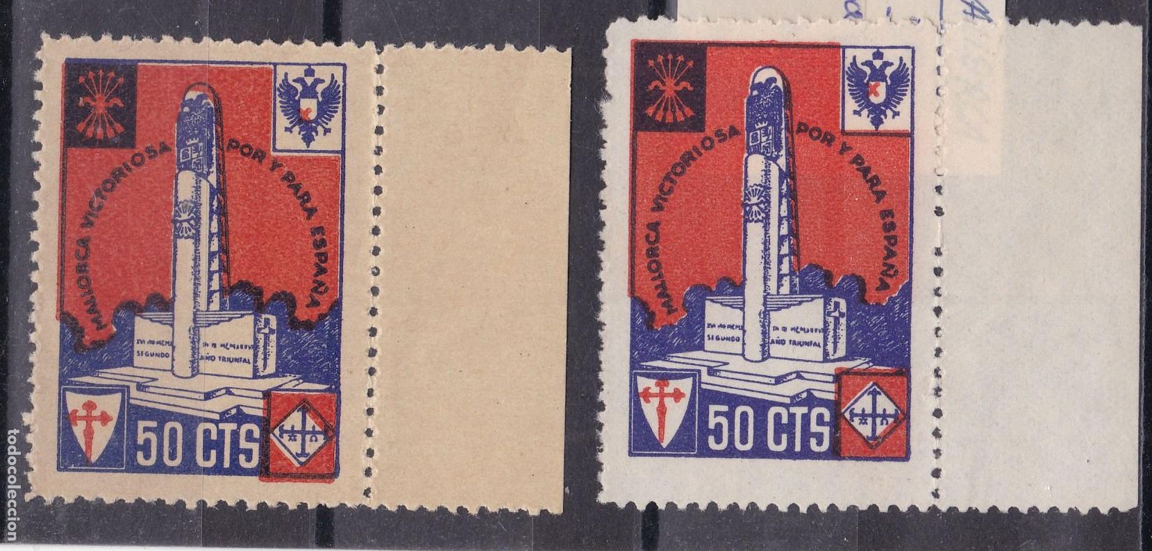 Stamps: AA26-Guerra Civil . MALLORCA 39 x 2 Vi&ntilde;etas papel Blanco/ Crema