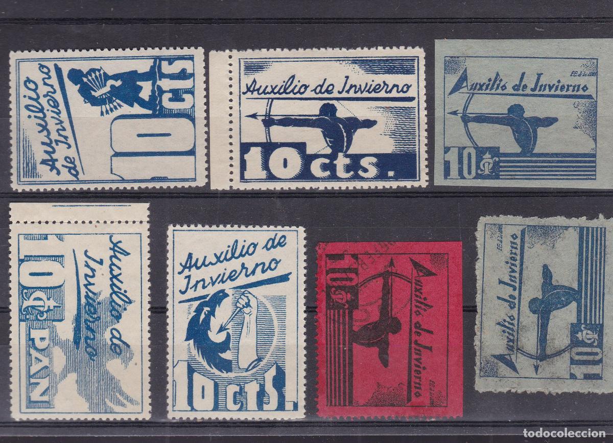 Stamps: AA26-Guerra Civil . AUXILIO DE INVIERNO x 7 Tipos