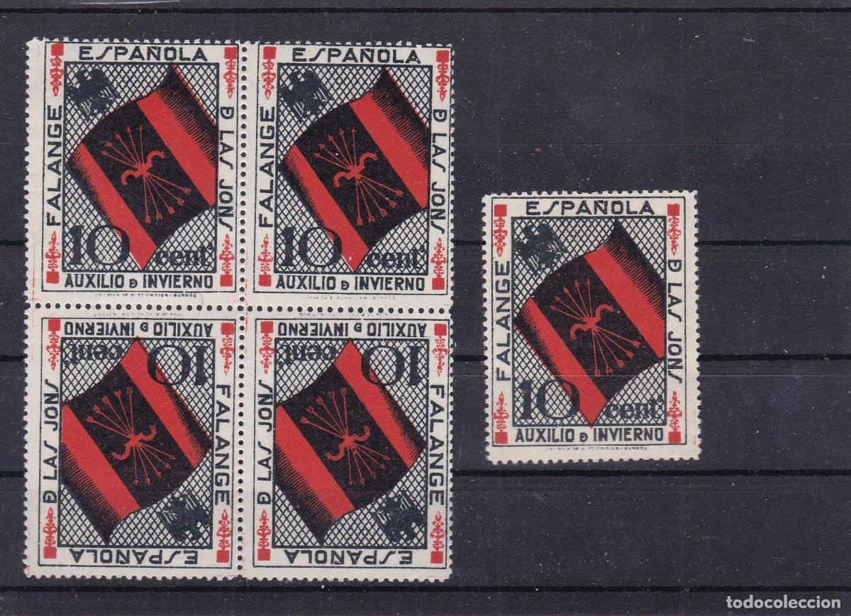 Stamps: AA27-Guerra Civil . AUXILIO DE INVIERNO FALANGE de las JONS . B4 CAPIC&Uacute;AS** + 1 *. LUJO