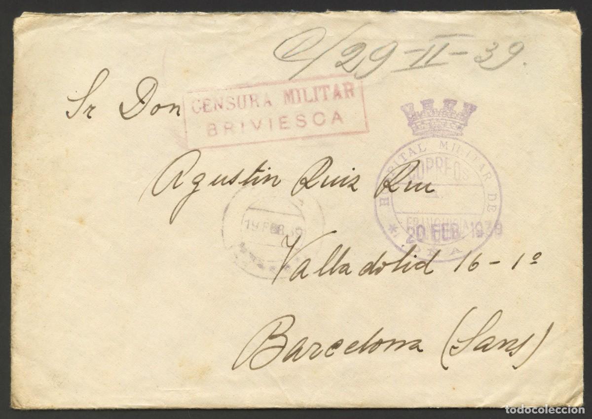 Selos: GUERRA CIVIL, CARTA, CIRCULADA DESDE HOSPITAL MILITAR O&Ntilde;A A BARCELONA, 1939