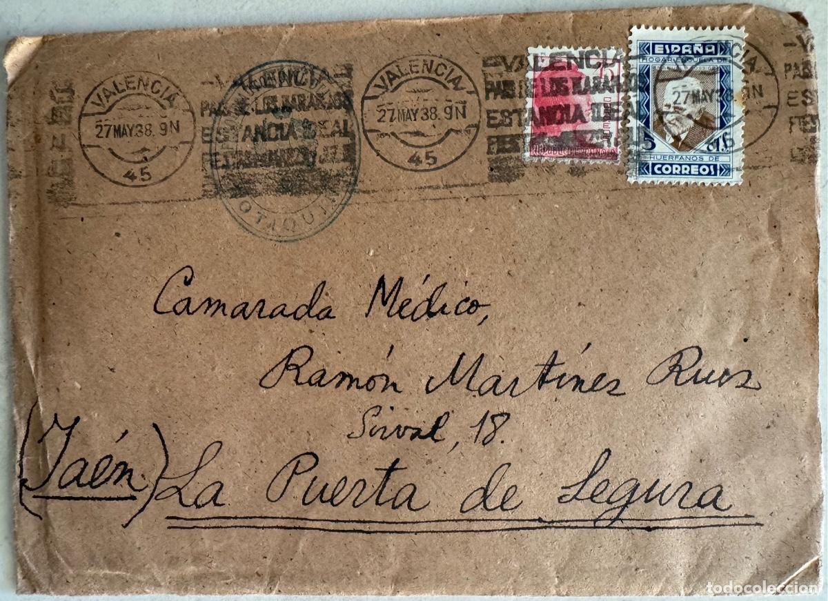 Briefmarken: CARTA GUERRA CIVIL - SOBRINO DE AZOR&Iacute;N A SU PADRE-PARQUE AUTOM&Oacute;VIL EJ&Eacute;RCITO-BOTIQU&Iacute;N - VALENCIA 1938