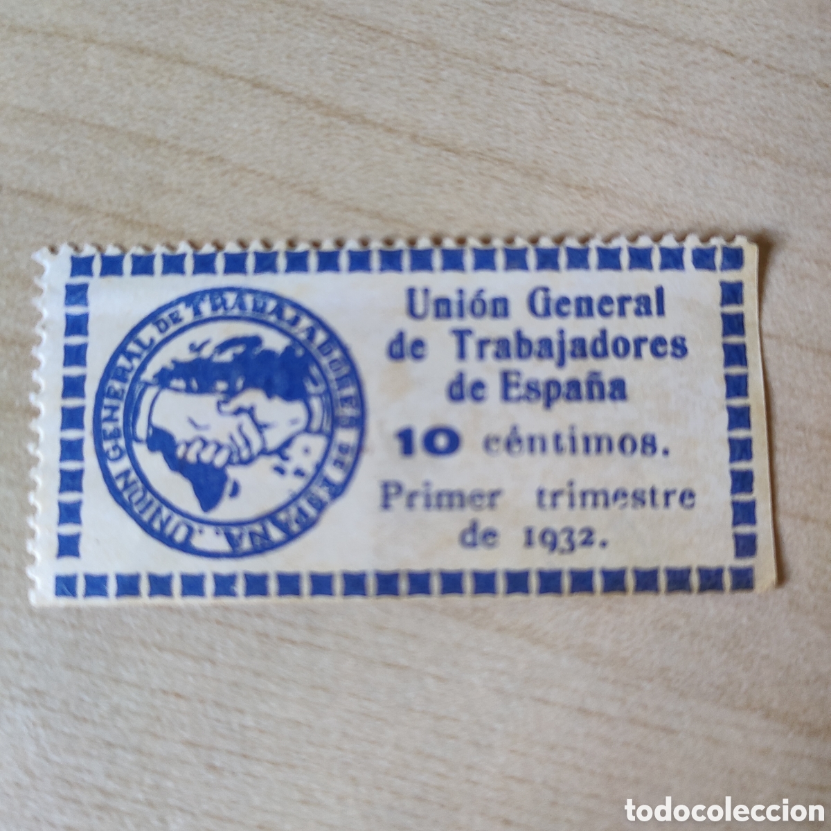 Francobolli: a86 MUY RARO Uni&oacute;n General de Trabajadores Espa&ntilde;a 10 cts 1932 UGT U.G.T. Allepuz 745