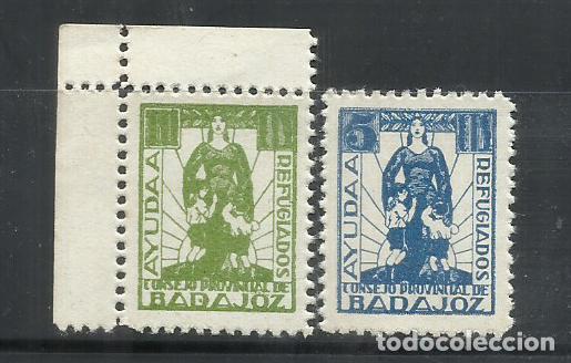 Timbres: Q722- SELLOS LOCALES ESPA&Ntilde;A GUERRA CIVIL AYUDA REFUGIADOS BADAJOZ CONSEJO PROVIONCIAL
