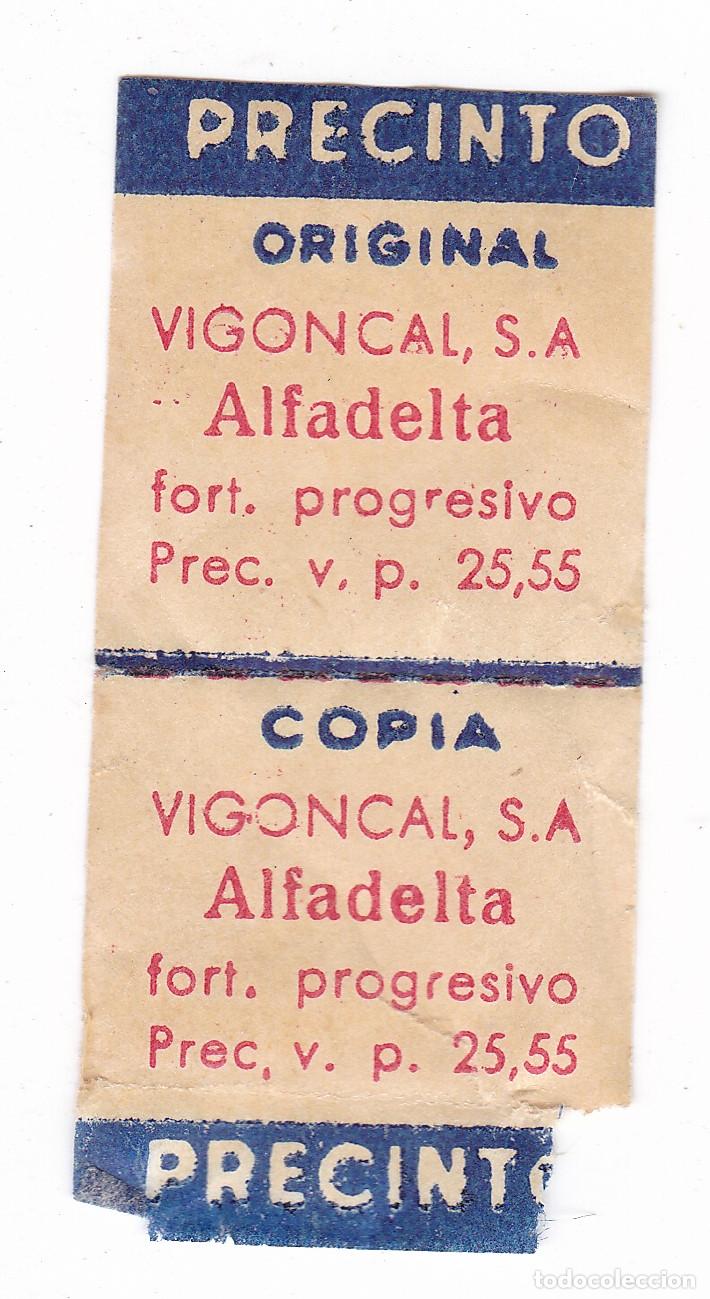 Timbres: Vi&ntilde;eta, sello o precinto original. De antiguos medicamentos, farmacia, S.O.E. El de la fotografia.