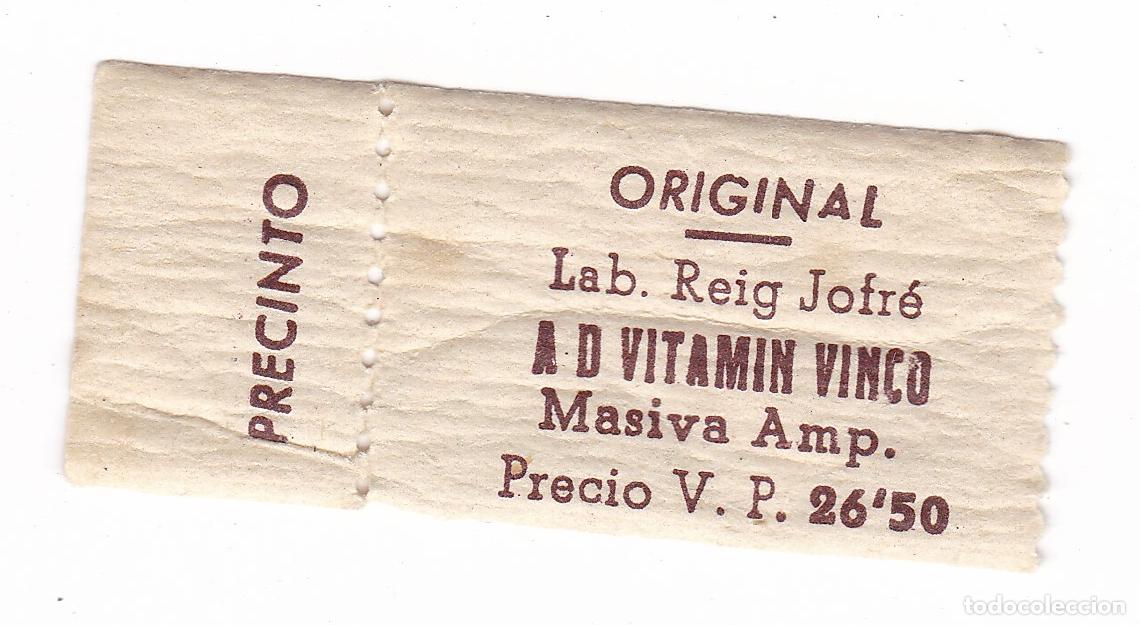 Timbres: Vi&ntilde;eta, sello o precinto original. De antiguos medicamentos, farmacia, S.O.E. El de la fotografia.
