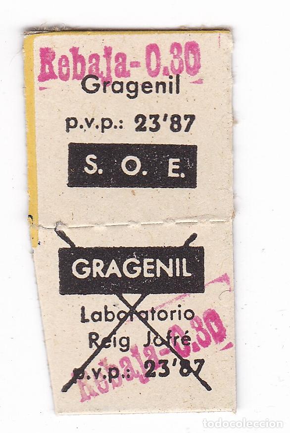 Selos: Vi&ntilde;eta, sello o precinto original. De antiguos medicamentos, farmacia, S.O.E. El de la fotografia.