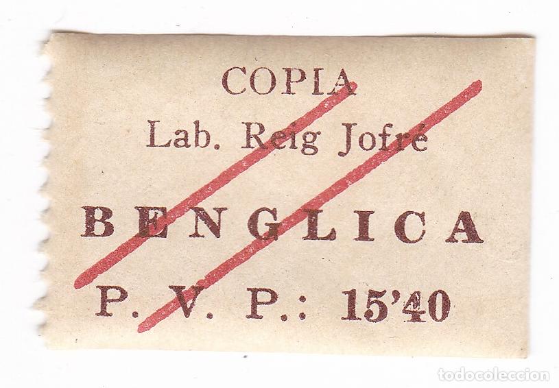 Timbres: Vi&ntilde;eta, sello o precinto original. De antiguos medicamentos, farmacia, S.O.E. El de la fotografia.