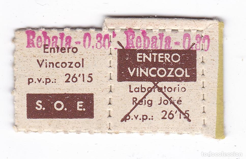 Timbres: Vi&ntilde;eta, sello o precinto original. De antiguos medicamentos, farmacia, S.O.E. El de la fotograf&iacute;a.