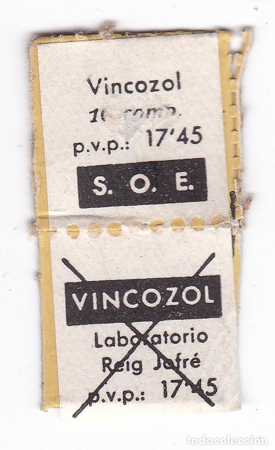 Timbres: Vi&ntilde;eta, sello o precinto original. De antiguos medicamentos, farmacia, S.O.E. El de la fotograf&iacute;a.