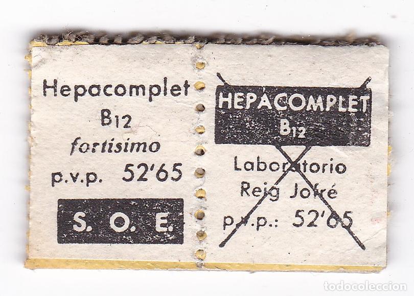 Timbres: Vi&ntilde;eta, sello o precinto original. De antiguos medicamentos, farmacia, S.O.E. El de la fotograf&iacute;a.
