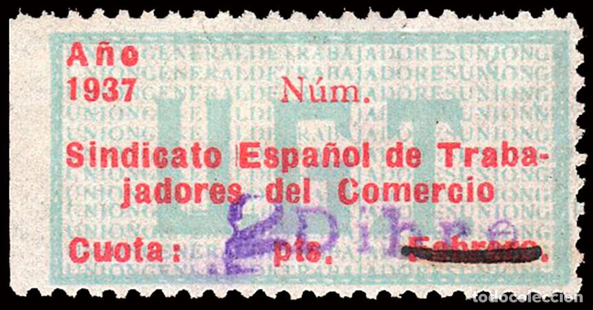 Timbres: Espa&ntilde;a - Guerra Civil - Vi&ntilde;etas Pol&iacute;ticas - Allepuz (*) 801hz - &rdquo;Sindicato Espa&ntilde;ol Trabajadores..&rdquo;