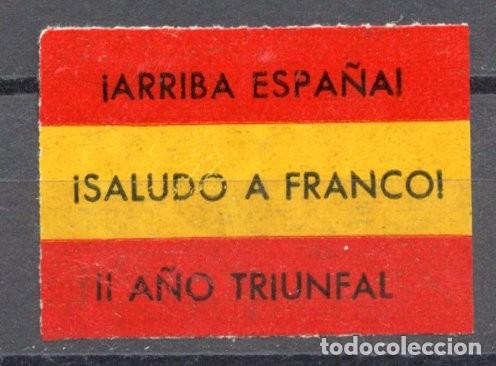 Sellos: ETIQUETA PATRI&Oacute;TICA ZONA NACIONAL CAT&Aacute;LOGO ALLEPUZ - EDIFIL N&ordm; 4A - II A&Ntilde;O TRIUNFAL