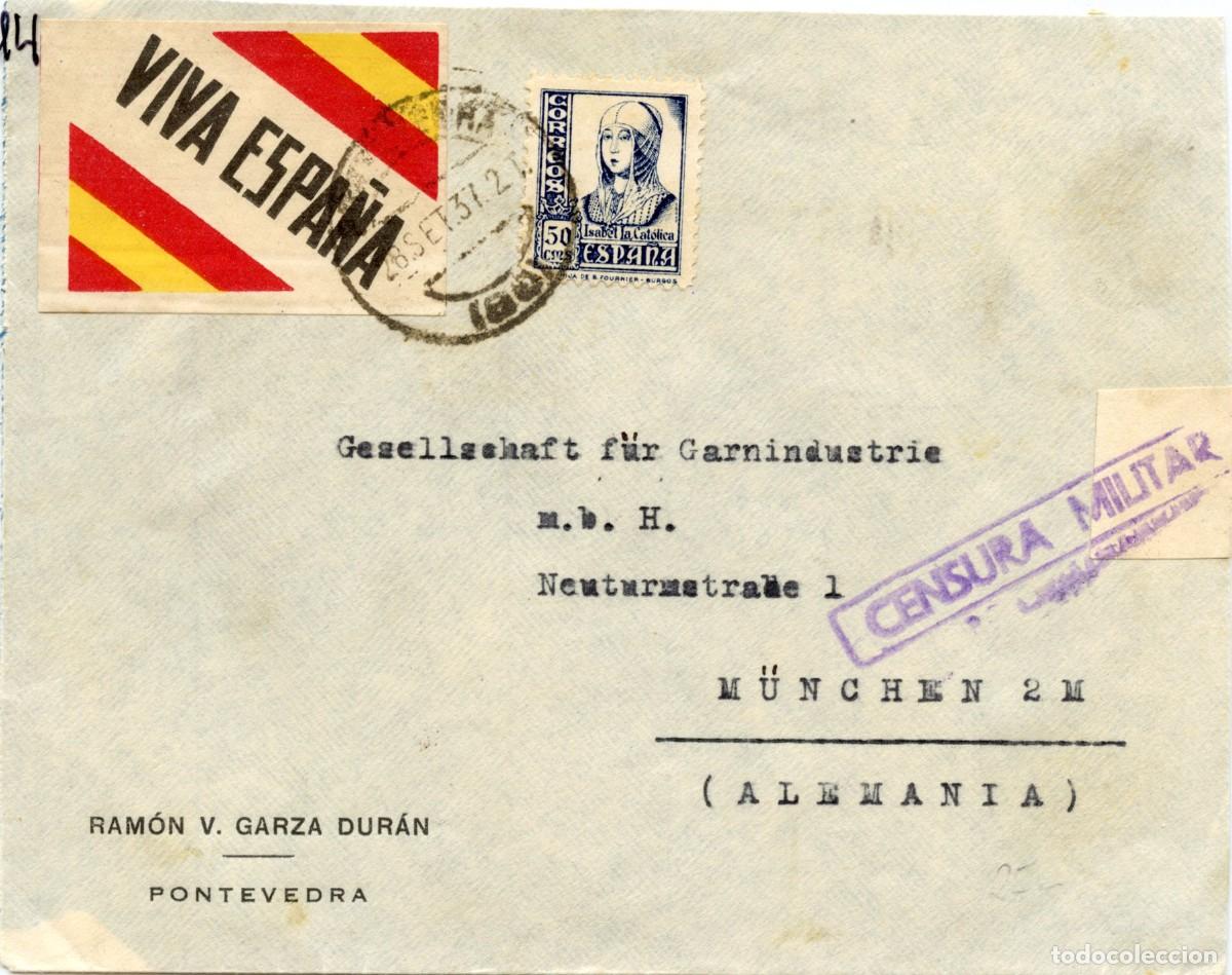 Sellos: ETIQUETA PATRI&Oacute;TICA ZONA NACIONAL CAT&Aacute;LOGO ALLEPUZ - EDIFIL N&ordm; 14 SOBRE CARTA