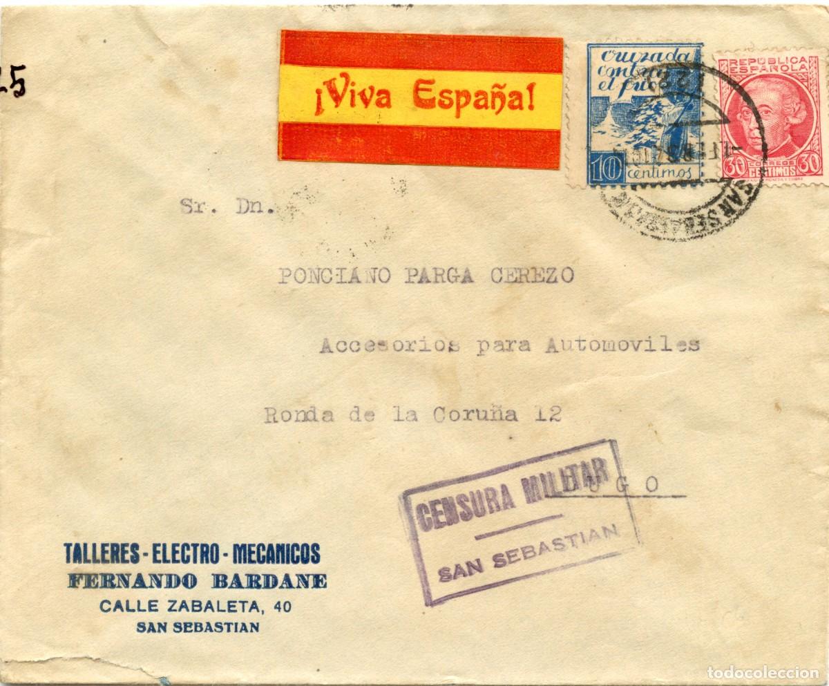 Sellos: ETIQUETA PATRI&Oacute;TICA ZONA NACIONAL CAT&Aacute;LOGO ALLEPUZ - EDIFIL N&ordm; 25 SOBRE CARTA