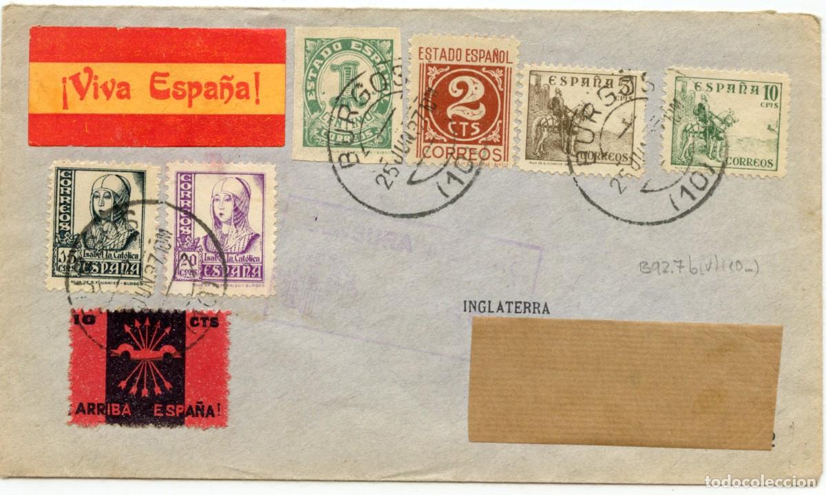 Sellos: ETIQUETA PATRI&Oacute;TICA ZONA NACIONAL CAT&Aacute;LOGO ALLEPUZ - EDIFIL N&ordm; 26 SOBRE CARTA
