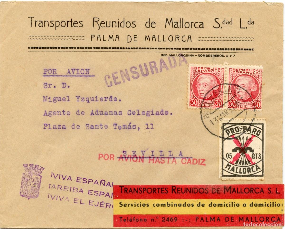 Sellos: ETIQUETA PATRI&Oacute;TICA ZONA NACIONAL CAT&Aacute;LOGO ALLEPUZ - EDIFIL N&ordm; 59 SOBRE CARTA