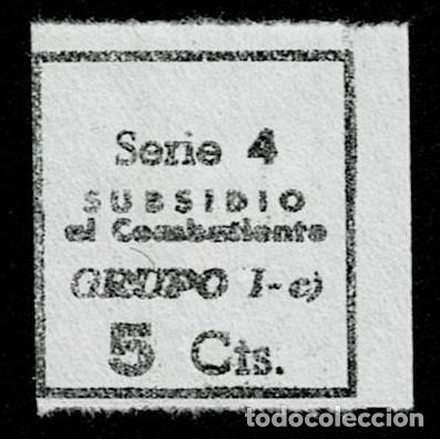 Sellos: C-B-2-3 Guerra Civil SUBSIDIO AL COMBATIENTE Papel GRIS Sin Numeracion SERIE 4 GRUPO I-c) Valor 5 Ct