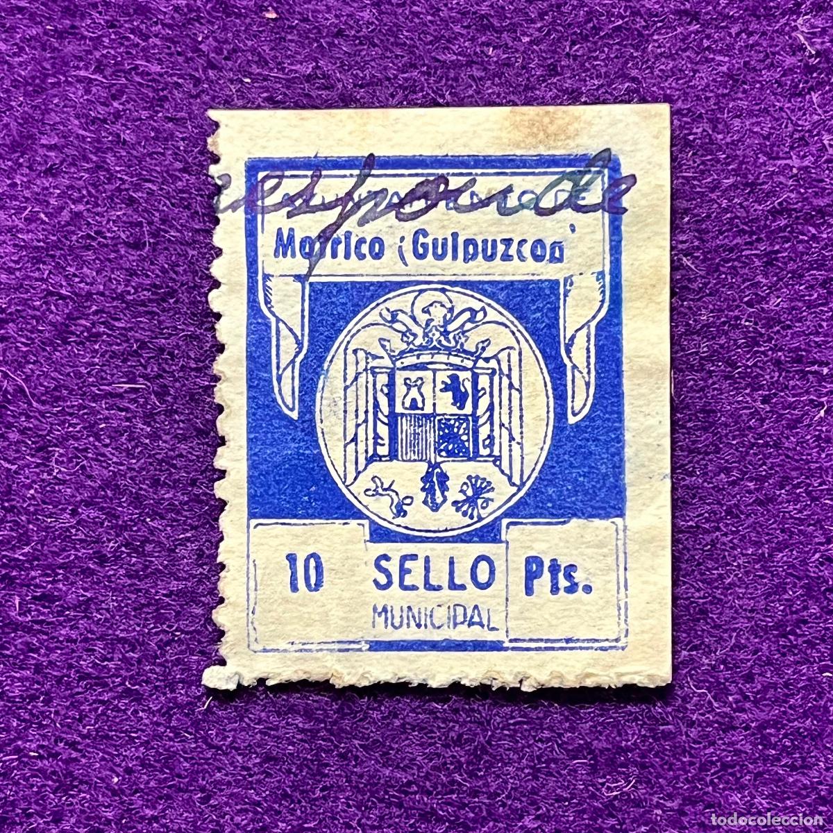 Sellos: VI&Ntilde;ETA, SELLO, FISCAL DE MOTRICO (GUIPUZCOA). AYUNTAMIENTO. 10 PTS. SELLO MUNICIPAL. RARA.