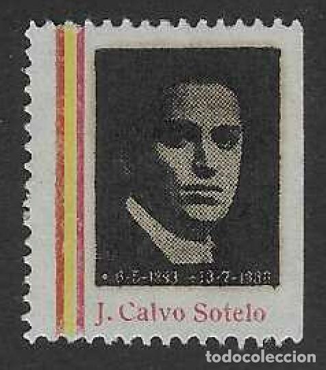 Sellos: JOS&Eacute; CALVO SOTELO. NEGRO (VARIEDAD...CALCADO AL REVERSO).