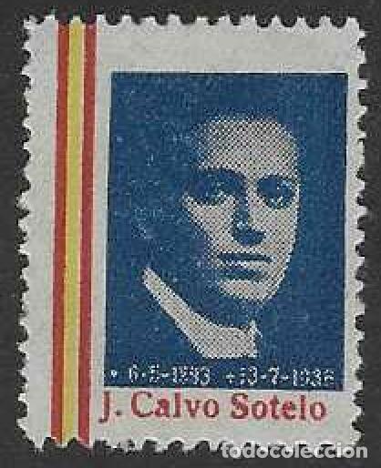 Sellos: JOS&Eacute; CALVO SOTELO. AZUL (VARIEDAD...CALCADO AL REVERSO).