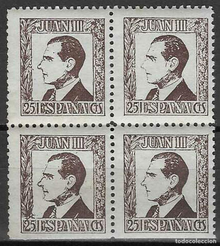 Sellos: DON JUAN DE BORB&Oacute;N Y BATTENBERG. JUAN III (BLOQUE DE 4). MNH **