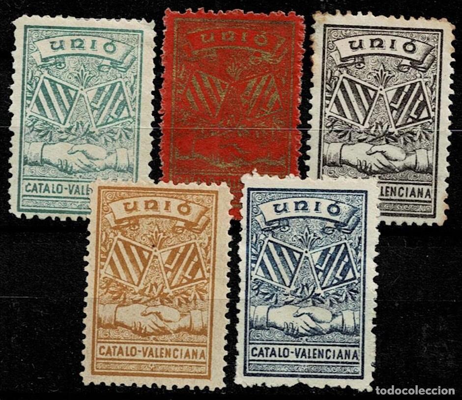 Timbres: VN3-3 Separatistas UNIO CATALO VALENCIANO 5 EJEMPLARES Nathan n&ordm; V6 VER..