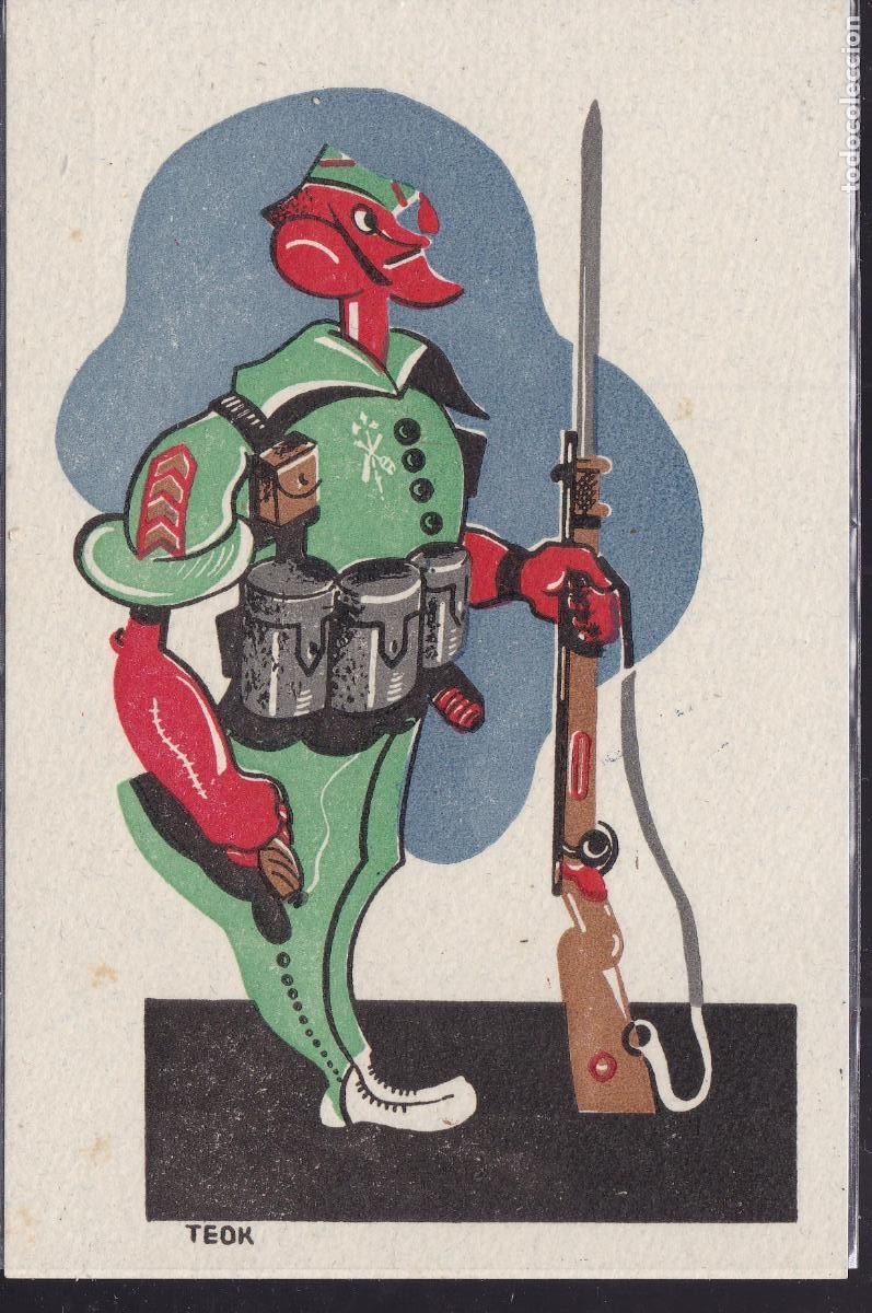 Sellos: F6-3- Guerra Civil POSTAL LEGIONARIO. Dise&ntilde;o TEOK. Nueva