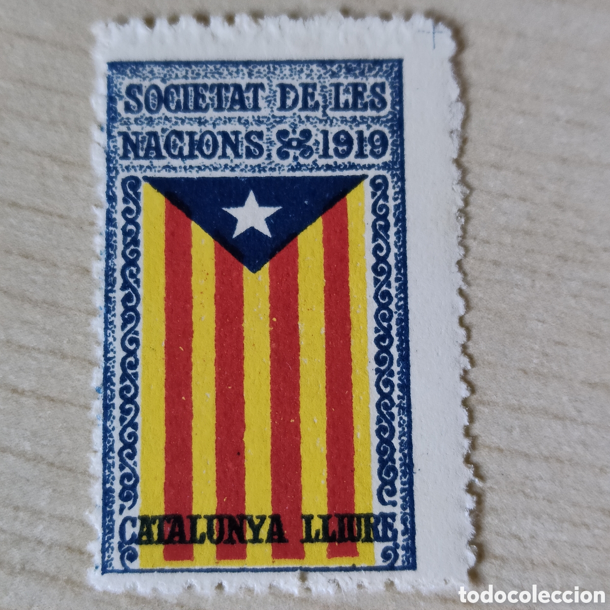 Sellos: a86 Catalunya Lliure Societat de Nacions 1919 Estelada independentista