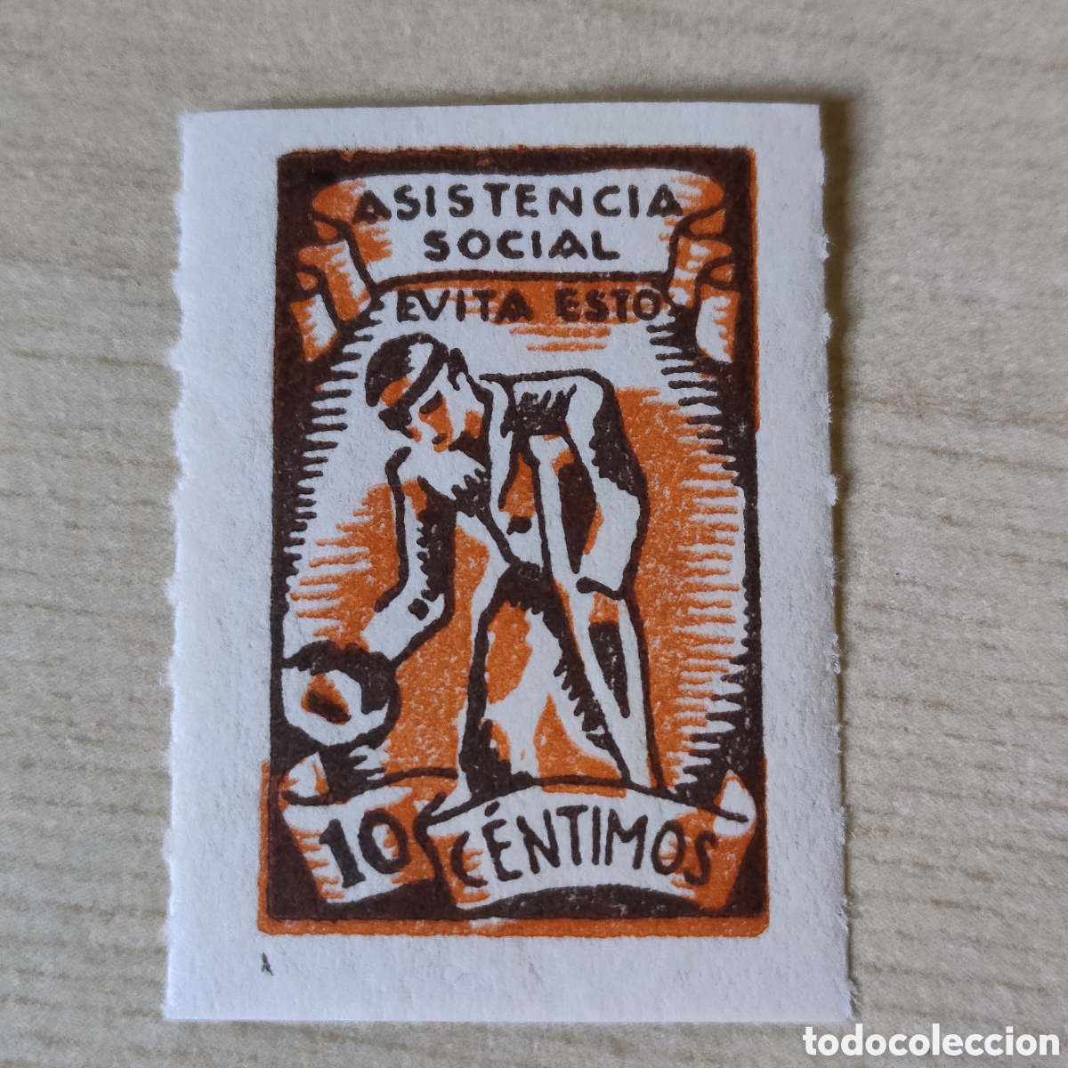 Sellos: a87 Asistencia Social Evita Esto 19 cts Allepuz 2347 afinet 1875 CALCADO Dorso