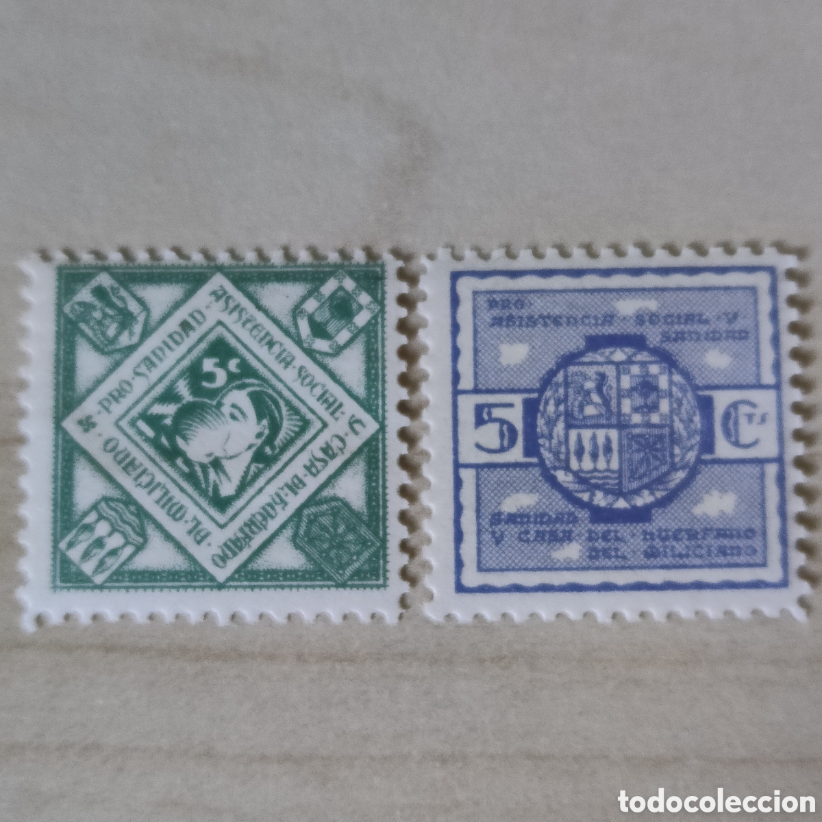 Sellos: a88 RARO Euskadi Pro Sanidad Asist.Social Casa del Hu&eacute;rfano Miliciano Allepuz 16 17 serie completa