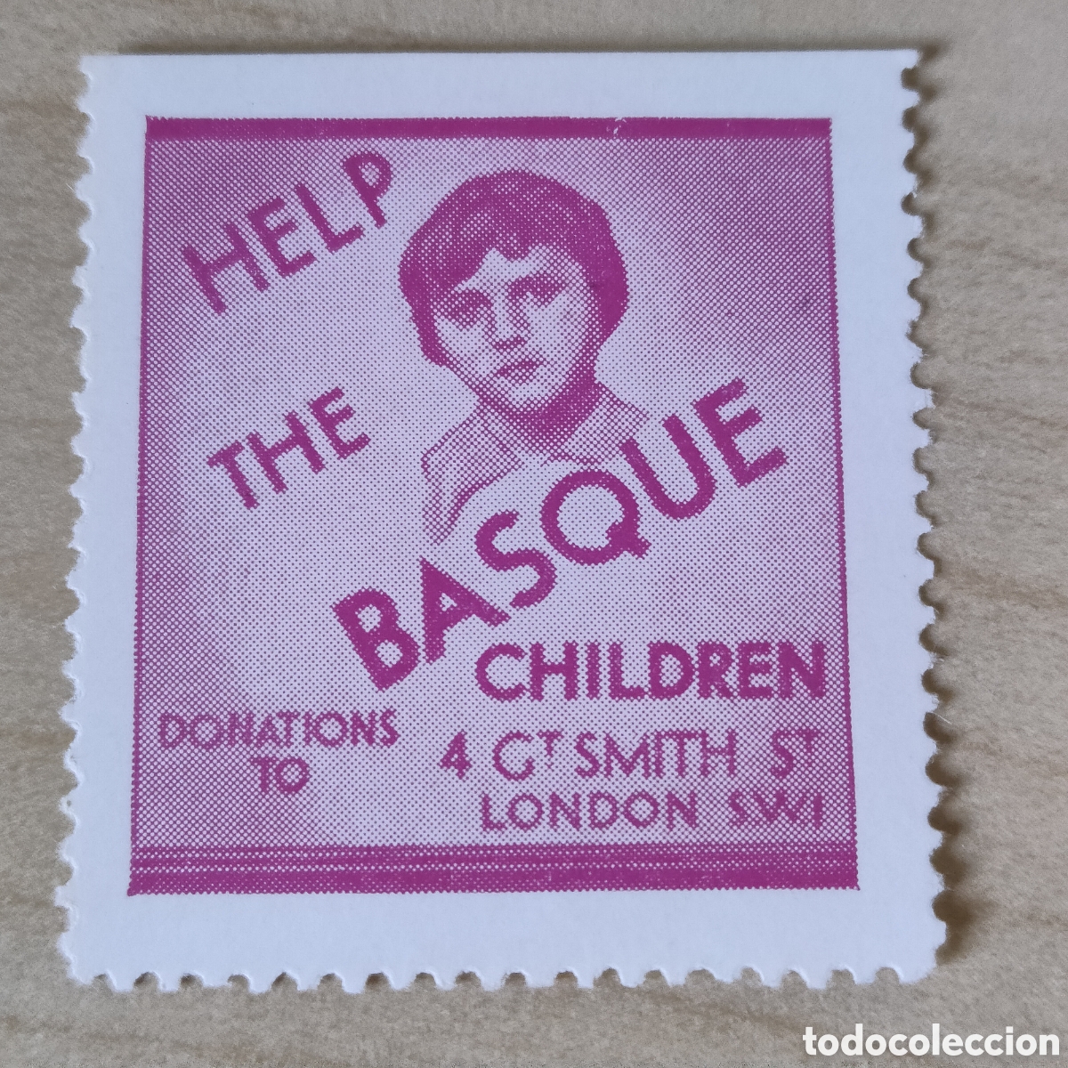 Sellos: a89 Euzkadi REINO UNIDO Help the Basque Children London. Ayuda a los ni&ntilde;os Vascos Afinet 2131