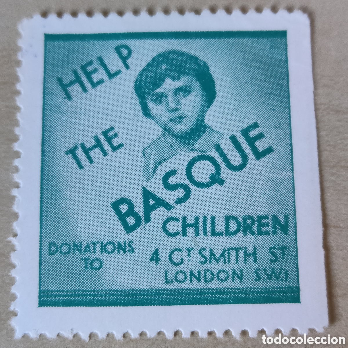 Sellos: a89 Euzkadi REINO UNIDO Help the Basque Children London. Ayuda a los ni&ntilde;os Vascos Afinet 2130