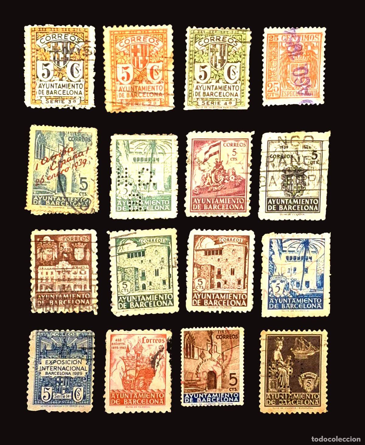 Sellos: 16 sellos de Barcelona - Foto 1