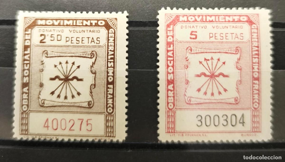 Francobolli: FALANGE ESPA&Ntilde;OLA. ALLEPUZ 196 -199 *. 2,50 PTAS CASTA&Ntilde;O Y 5 PTAS CARM&Iacute;N.