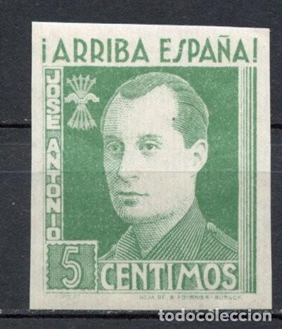 Sellos: FET - JONS FALANGE. Edifil 15as. JOS&Eacute; ANTONIO. 15 cts. verde p&aacute;lido sin dentar