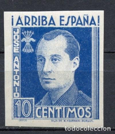 Sellos: FET - JONS FALANGE. Edifil 17as. JOS&Eacute; ANTONIO. 10 cts. ultramar sin dentar