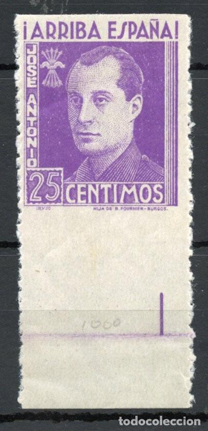 Sellos: FET - JONS FALANGE. Edifil 23sdh. JOS&Eacute; ANTONIO. 25 cts. sin dentado horizontal.