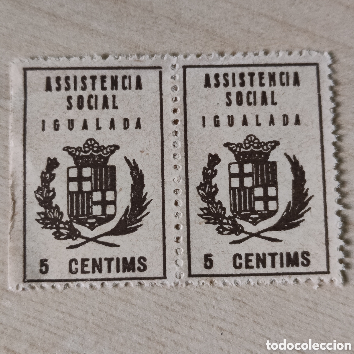 Sellos: a90 RARO Barcelona Igualada Asistencia Social 5 cts Allepuz 49