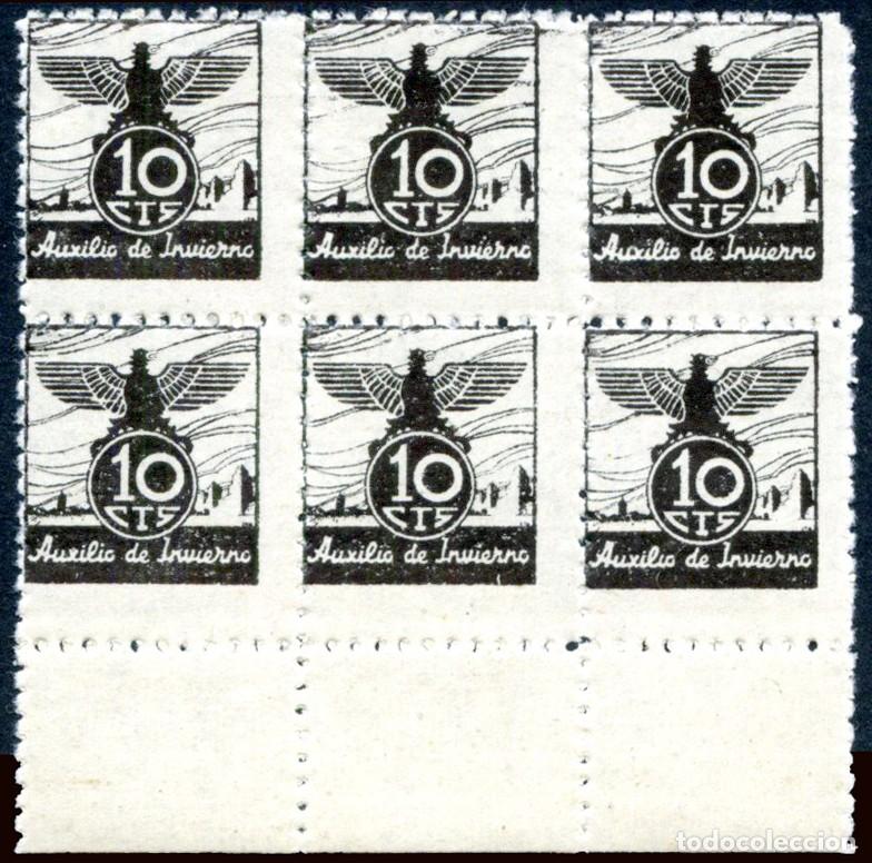 Sellos: Espa&ntilde;a - Auxilio Invierno - Edi ** 1 Bl. 6 - 10 cts. - Borde hoja