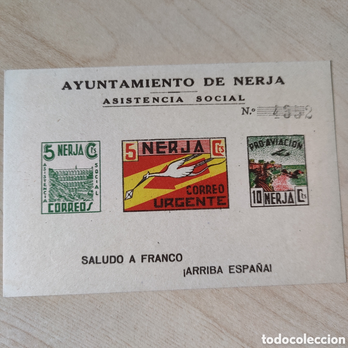 Sellos: a90 M&aacute;laga Nerja hojita Asistencia Social Saludo a Franco Arriba Espa&ntilde;a