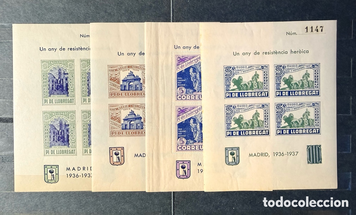 Sellos: Espa&ntilde;a. 1936/1939. Guerra Civil. E. locales republicanas. Pi de Llobregat. Fesofi 5/9. Nuevos **
