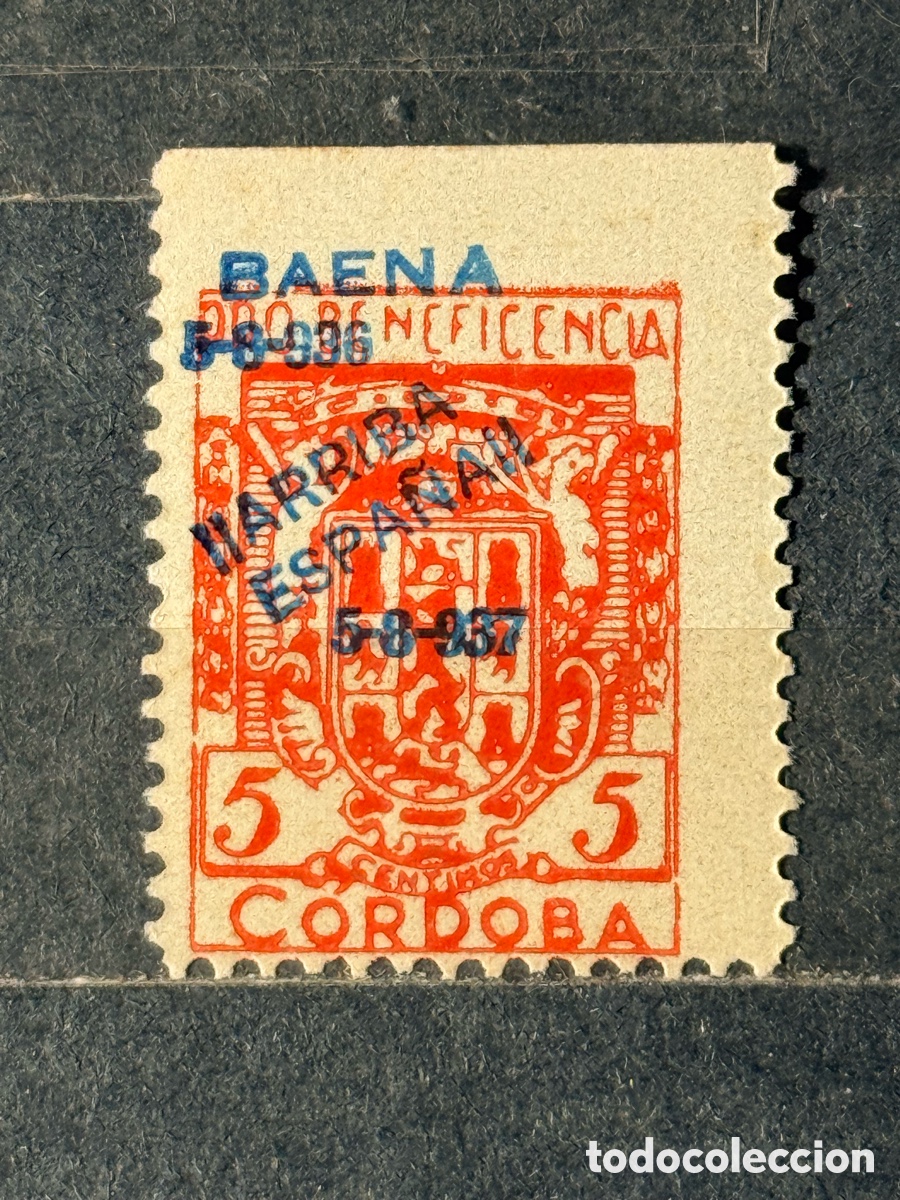 Sellos: Espa&ntilde;a. 1936/1939. Guerra Civil. Emisiones locales patri&oacute;ticas. Baena. Fesofi 2. Nuevo **