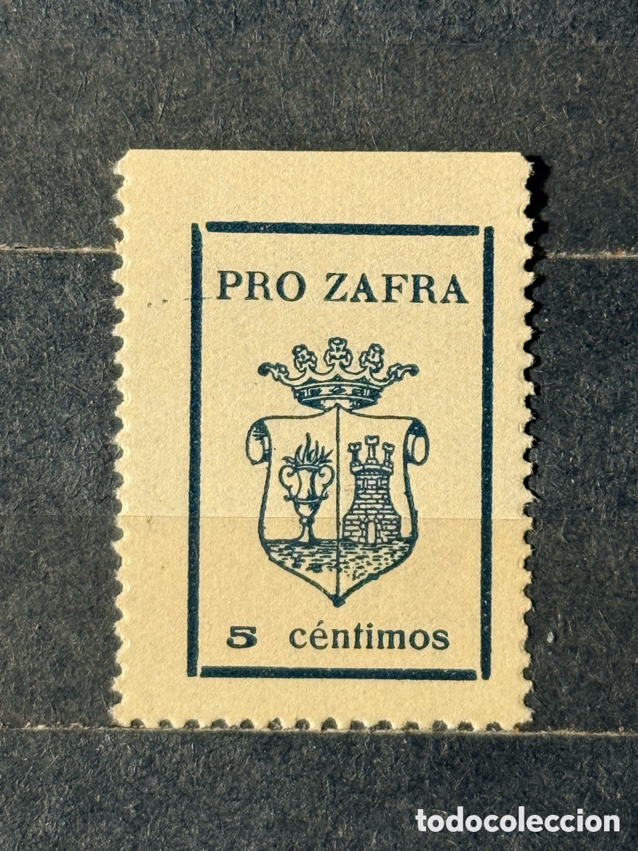 Sellos: Espa&ntilde;a. 1936/1939. Guerra Civil. Emisiones locales patri&oacute;ticas. Zafra . Fesofi 3. Nuevo **